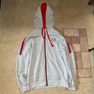 Akademiks Zip Up Hoodie - Size M - Gray Red and Black